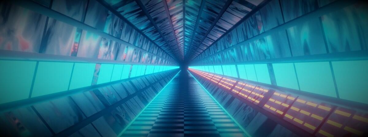 Billede af blå tunnel