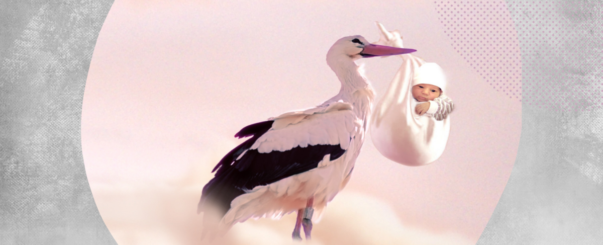 Stork med baby