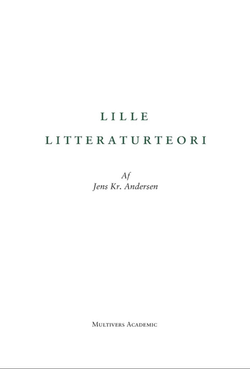 Jens Kr. Andersen (f. 1947): Lille litteraturteori